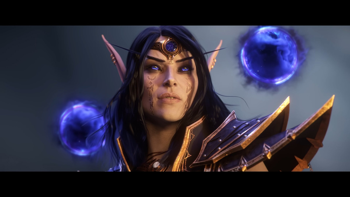 Xal’atath surrounded by void energy in the World of Warcraft Midnight cinematic trailer