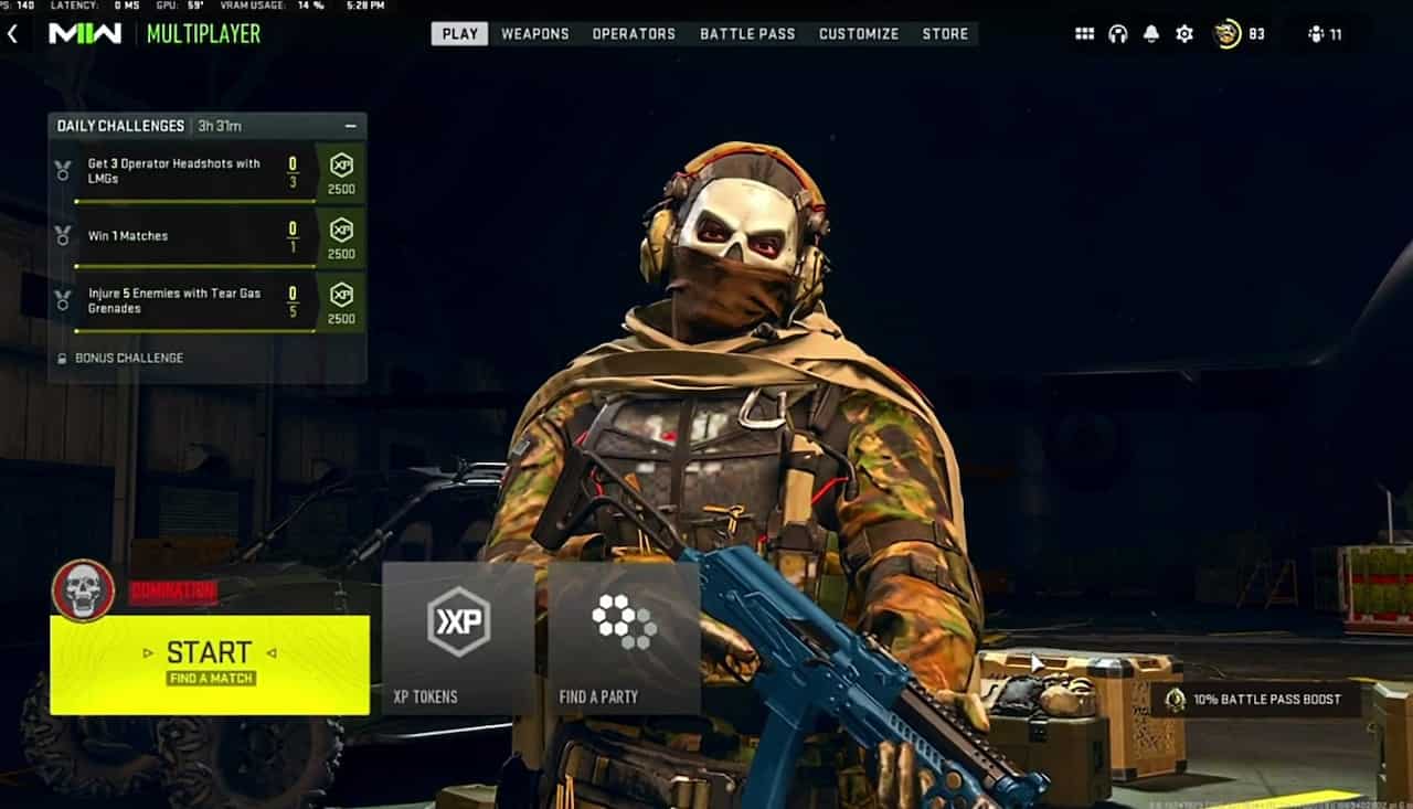 How to fix dev error 7186 in MW2: Main menu in MW2
