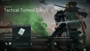 Picture of a reward menu that offers gear tickets as a reward in Delta Force Hawk Ops.