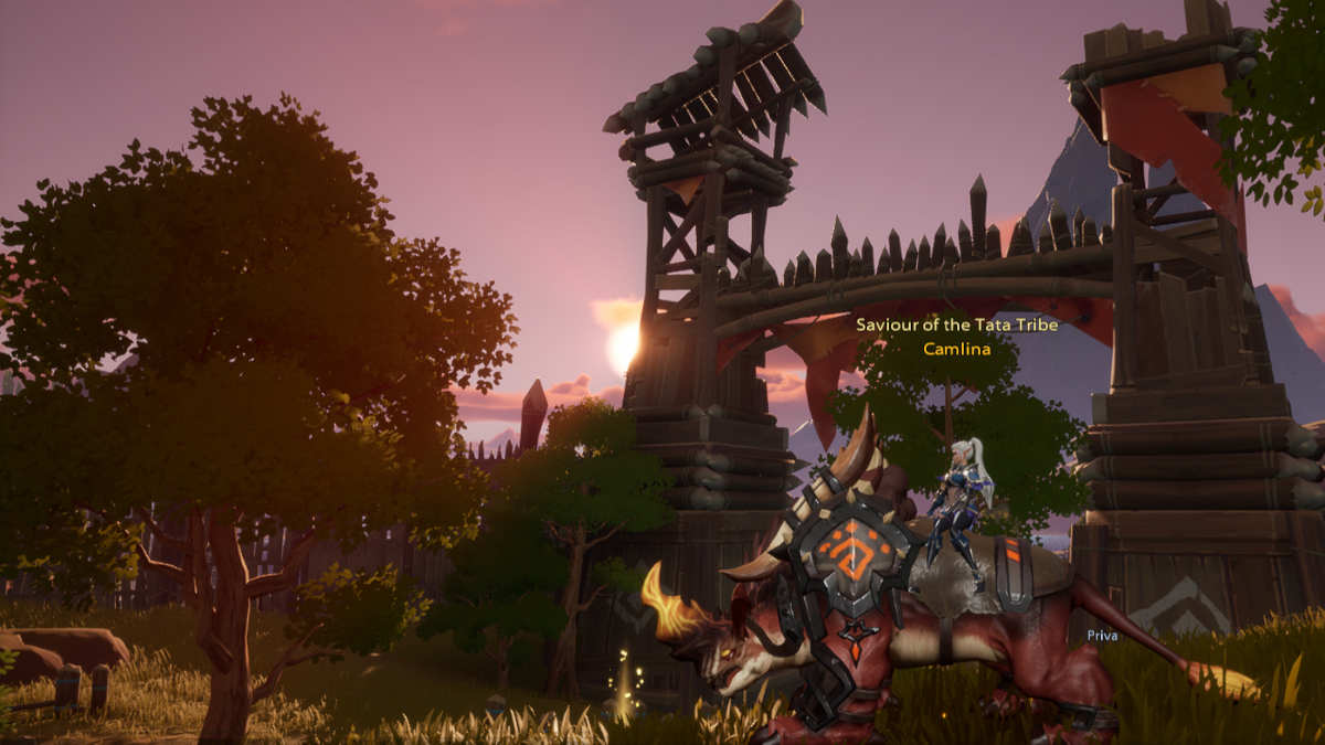 A picture of a fantasy rhino with its rider on its back