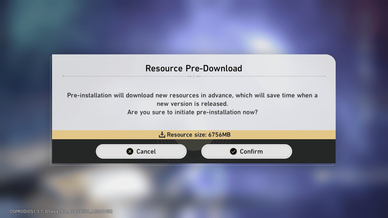 A screenshot of the Honkai Star Rail 1.4 preload date and how to pre-install.