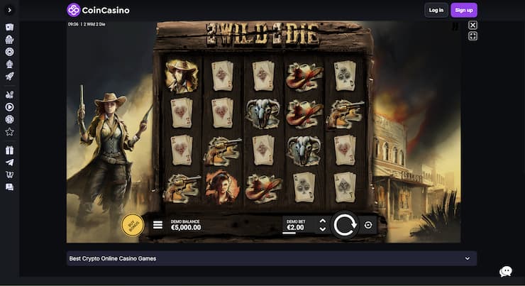 Image showing CoinCasino while playing 2 Wild 2 Die Slot