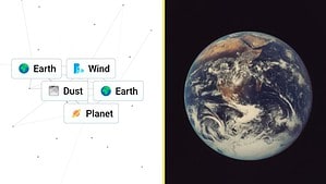 Infinite Craft Planet - An image of a planet in the game and a real-life one.