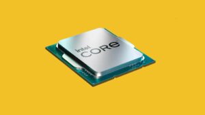 Intel CPU, yellow background