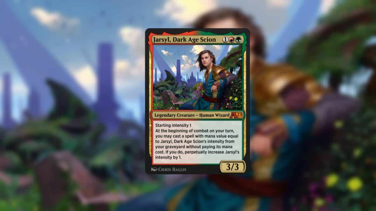 An image of a card featuring a woman in front, from one of the best historic decks.