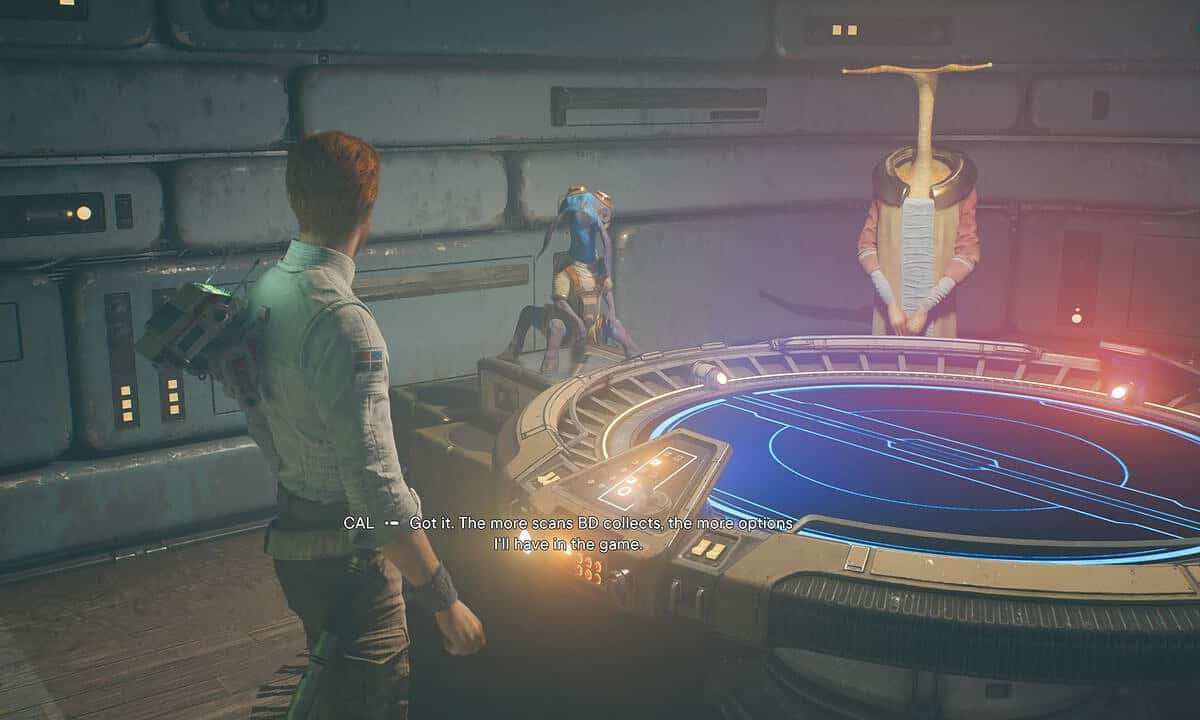 Jedi Survivor Holotactics: Cal at Holotactics table.