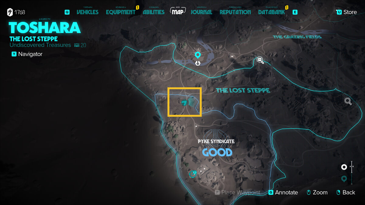 Star Wars Outlaws Pyke Syndicate Vault Keycard locations: Pyke Stockroom on the map.