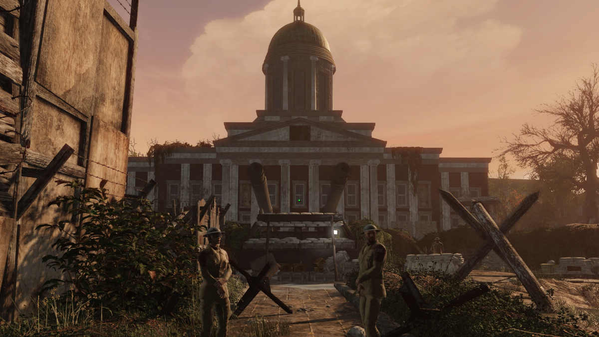 Tommies Fallout London: picture of the imperial war museum in london recreated in a video game.