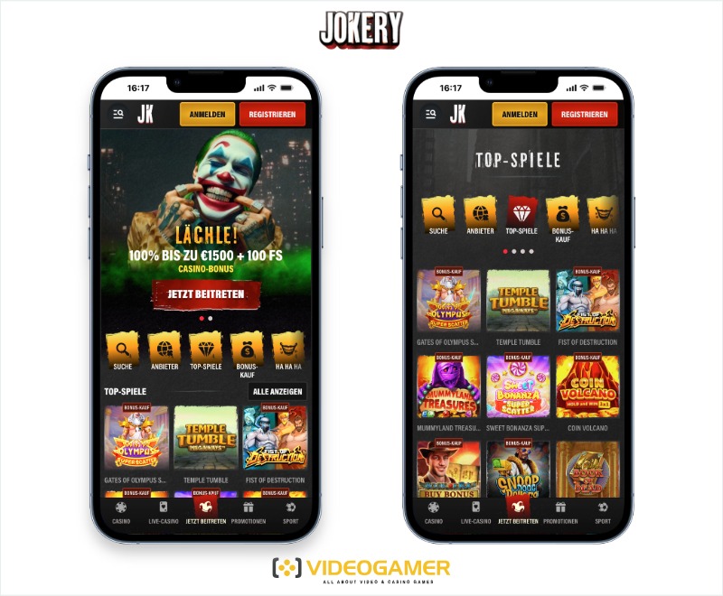 Jokery Casino mobile Version für Deutschland