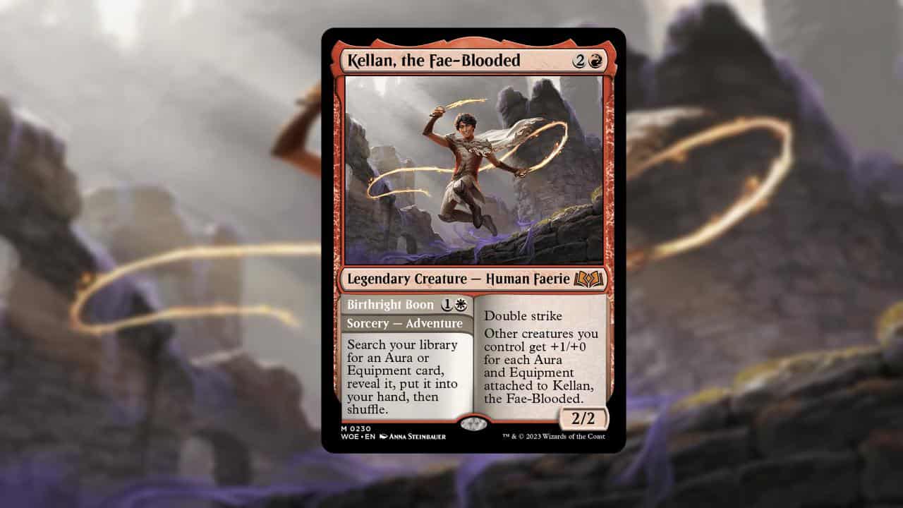 card image of kellan the fae blooded a equipment commander in magic of the gathering