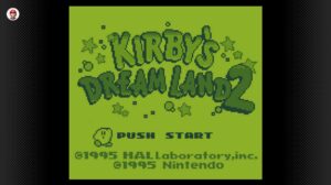 Kirby's Dream Land 2 title screen on Nintendo Switch Online