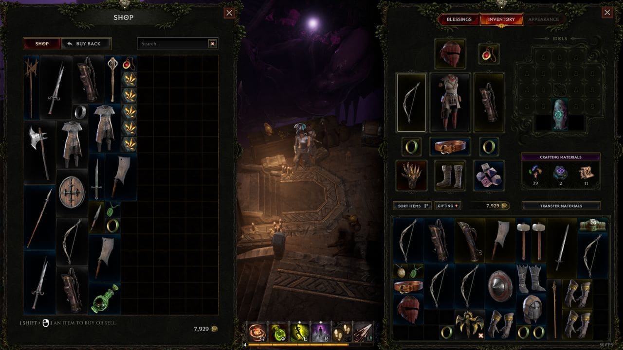 A player trading items in Last Epoch