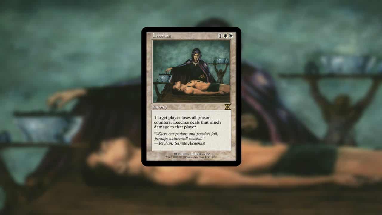 An image of the Leeches card in MTG. Image captured by VideoGamer.