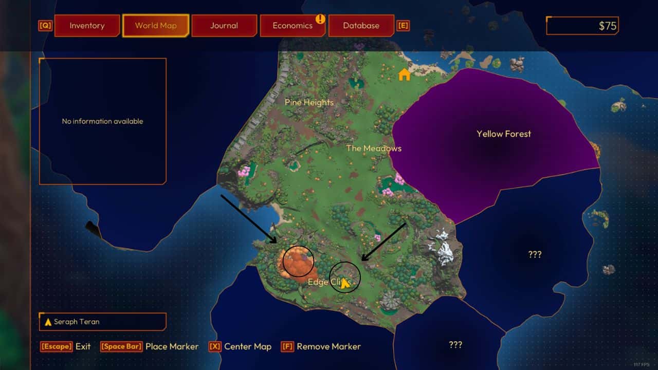 Lightyear Frontier how to get copper: Map showing the location of copper