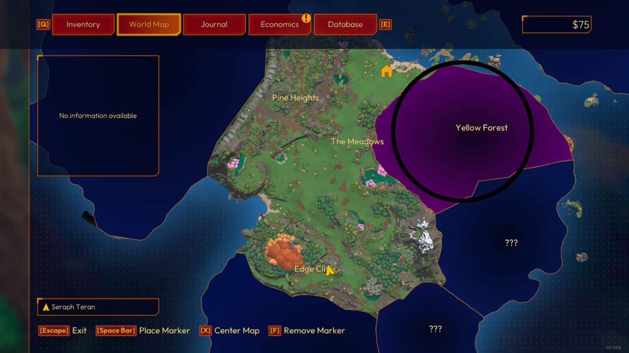 Lightyear Frontier how to get wood: Map showing the location of hardwood trees