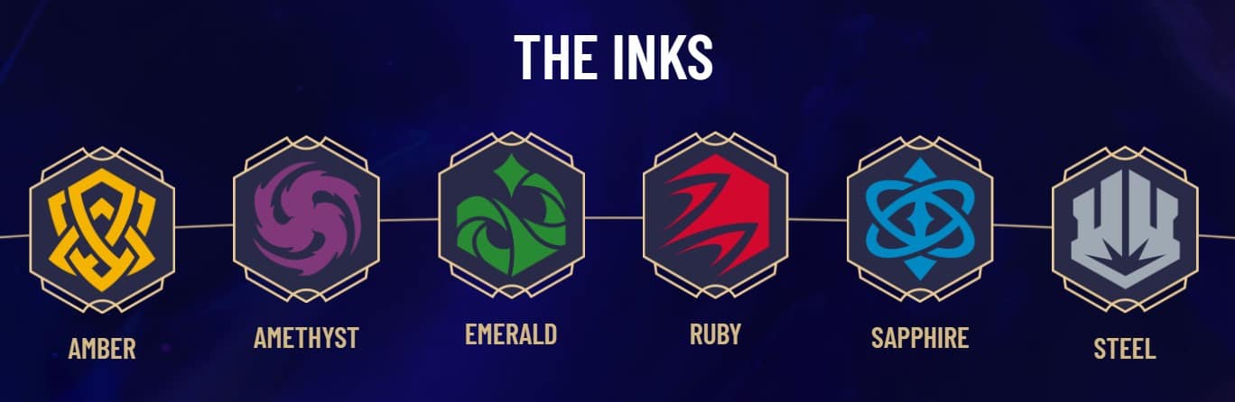 Picture of the ink types in Disney Lorcana