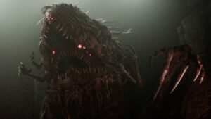 An image of a terrifying monster lurking in the darkness, epitomizing the might of all bosses.