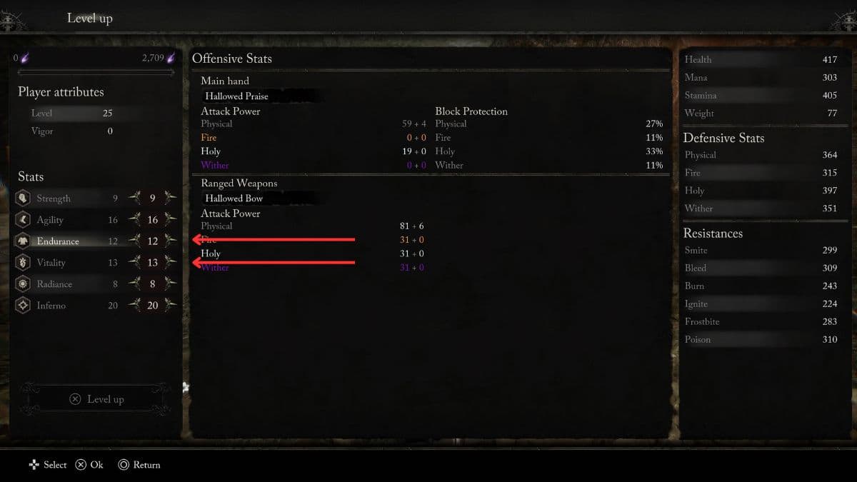 A screenshot of the dark souls menu along with a tutorial on how to increase ammo.