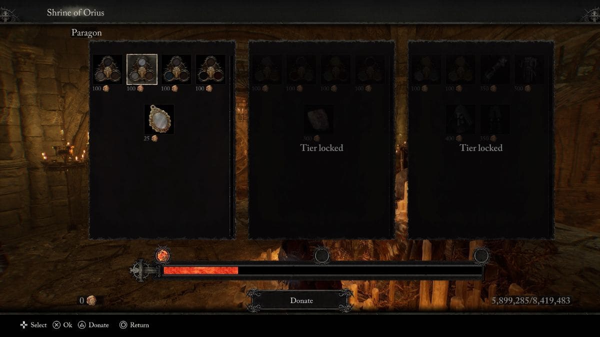 A screenshot of a game displaying various items, including Pilfered Coins.