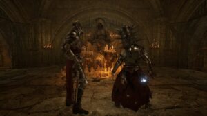 Lords-of-the-Fallen-Using-Pilfered-Coins-At-The-Shrine-of-Orius.