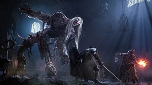 Two players face a boss in Lords of the Fallen