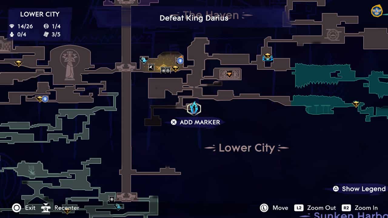 A map showing the location of "Prince of Persia: The Lost Crown" city in a video game.
