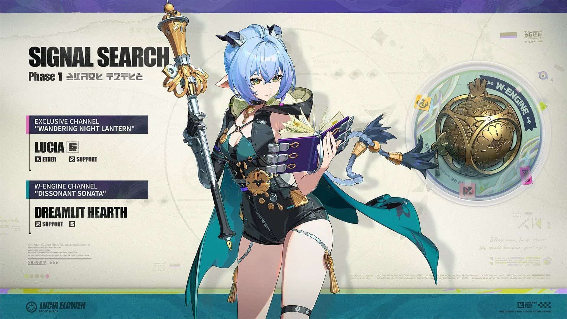 Zenless Zone Zero shows Lucia with her Dreamlit Hearth weapon