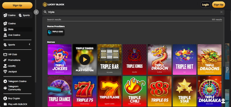 Lucky Block classic slot game variations.