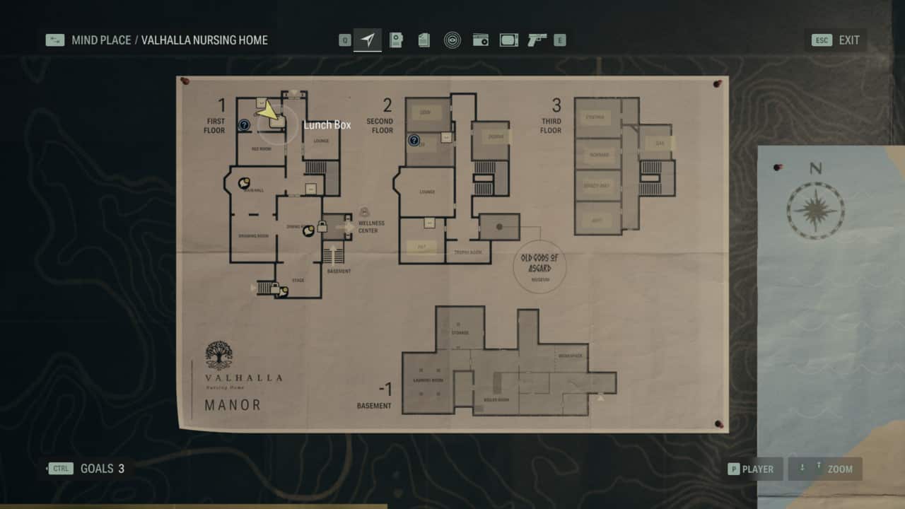 Alan Wake 2 Lunchbox locations: lunchbox locations on map in Bright Falls.