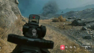 Picture of an M4A1 in the game Delta Force Hawk ops firing at an enemy player.