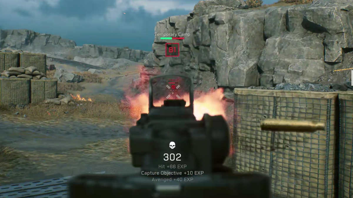 Picture of an M4A1 in the game Delta Force Hawk ops firing at an enemy player.
