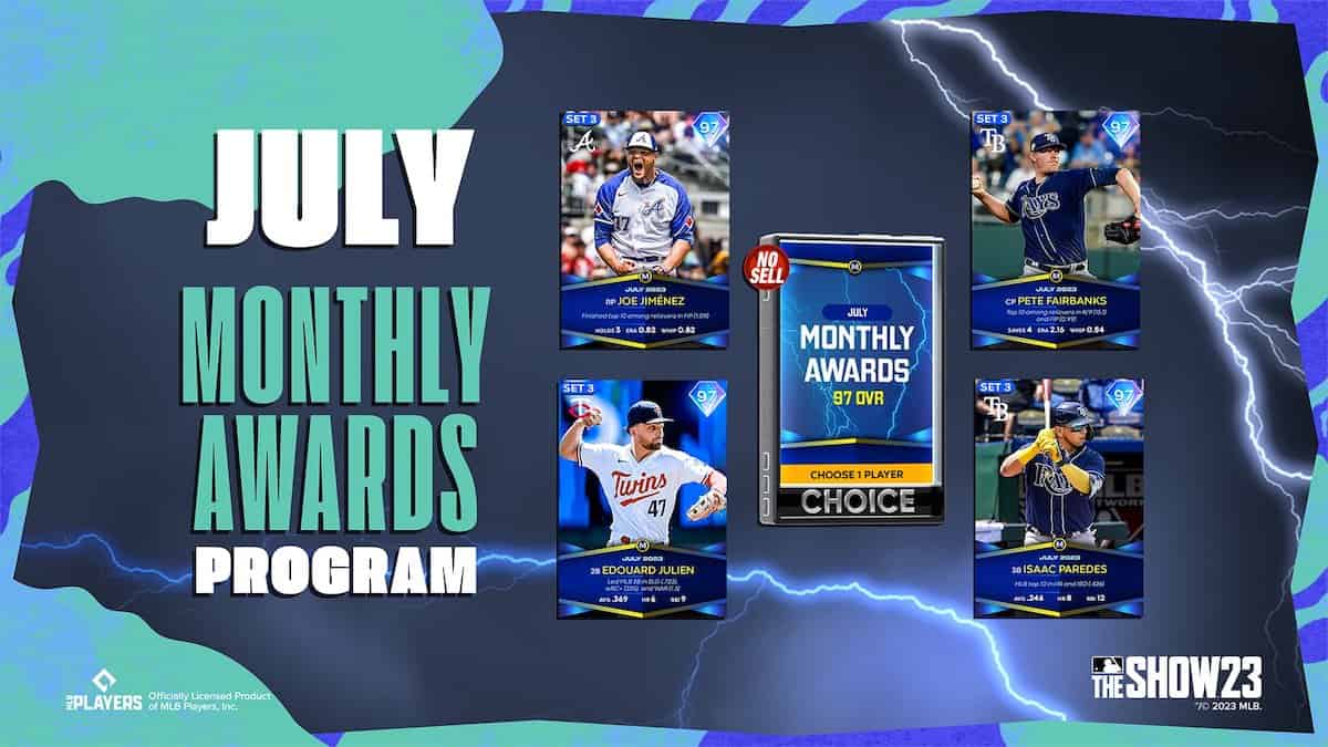 MLB The Show July Monthly Awards program.