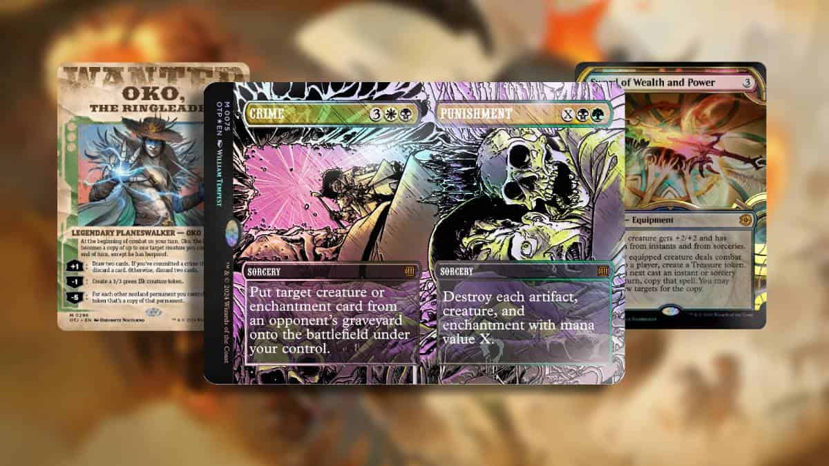 Check out the latest MTG Outlaws of Thunder Junction spoilers featuring a variety of different images on cards.