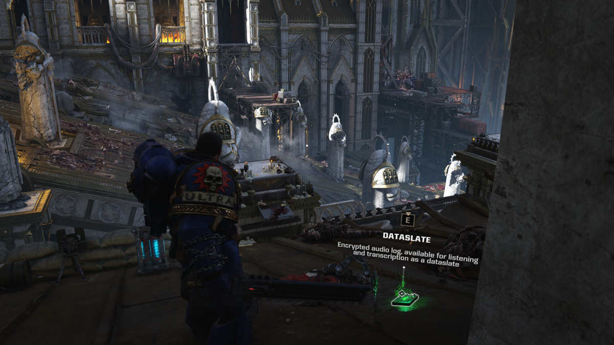 Space Marine 2 Dataslate location: a Dataslate from the Machinus Divinitus campaign mission.