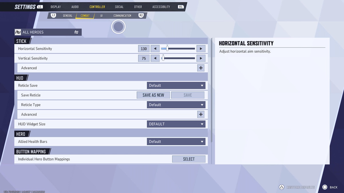 How to turn off easy swing in Marvel Rivals: settings menu.