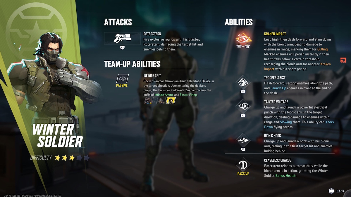 Marvel Rivals Winter Soldier: Ability menu
