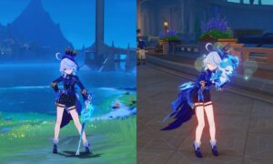 Furina during various idle animations in Genshin Impact