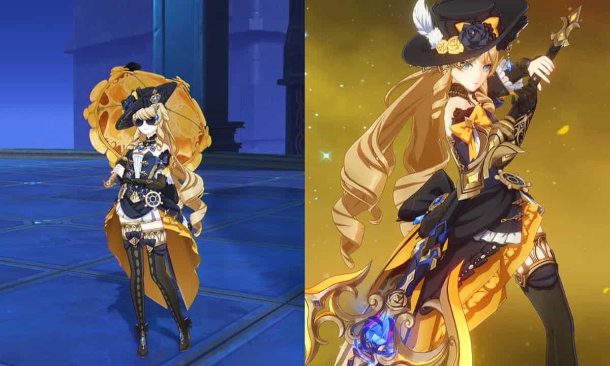 Two screenshots showcasing the best build for Navia