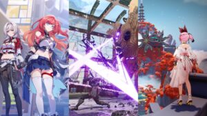 games like zenless zone zero - a comp showing stills from honkai impact 3rd, tower of fantasy, and scarlet nexus