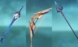 Genshin Impact best battle pass weapons: three weapons in display