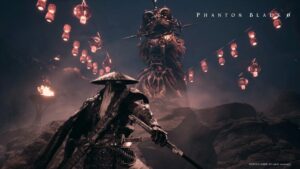 phantom blade zero release date - a warrior faces down a large monster