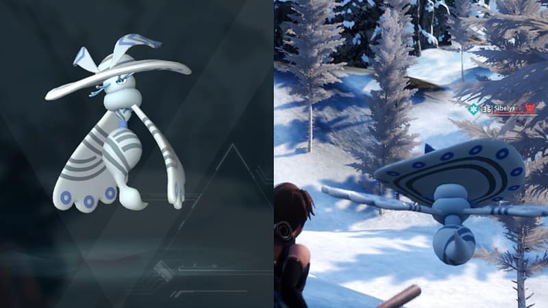 Two images of the Pal Sibelyx in Palworld