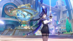 genshin impact 4.7 release date - Clorinde poses with a sword