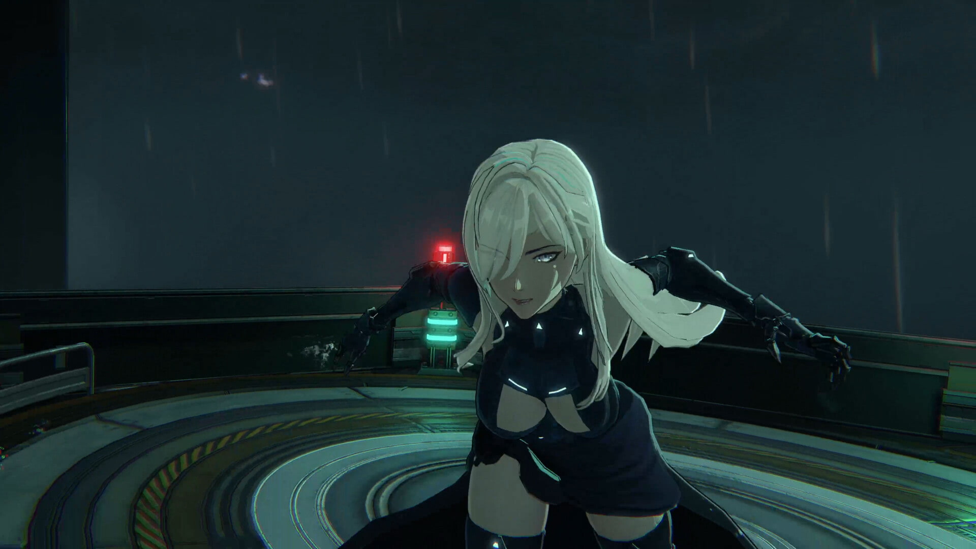 The antagonist prepares to attack during a cinematic moment in Parasite Mutant