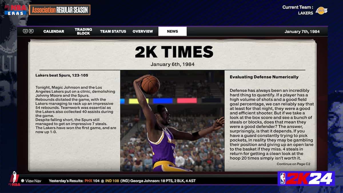 NBA 2K24 MyNBA Eras