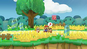 Paper Mario the Thousand-Year Door remake release date - Mario interacts with a goomba in the Mushroom Kingdom