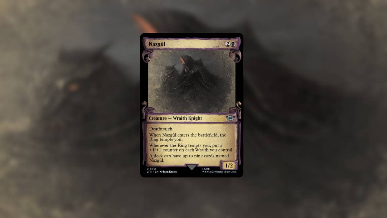 An image of the Nazgul card from Lord of the Rings MTG. Image captured by VideoGamer.