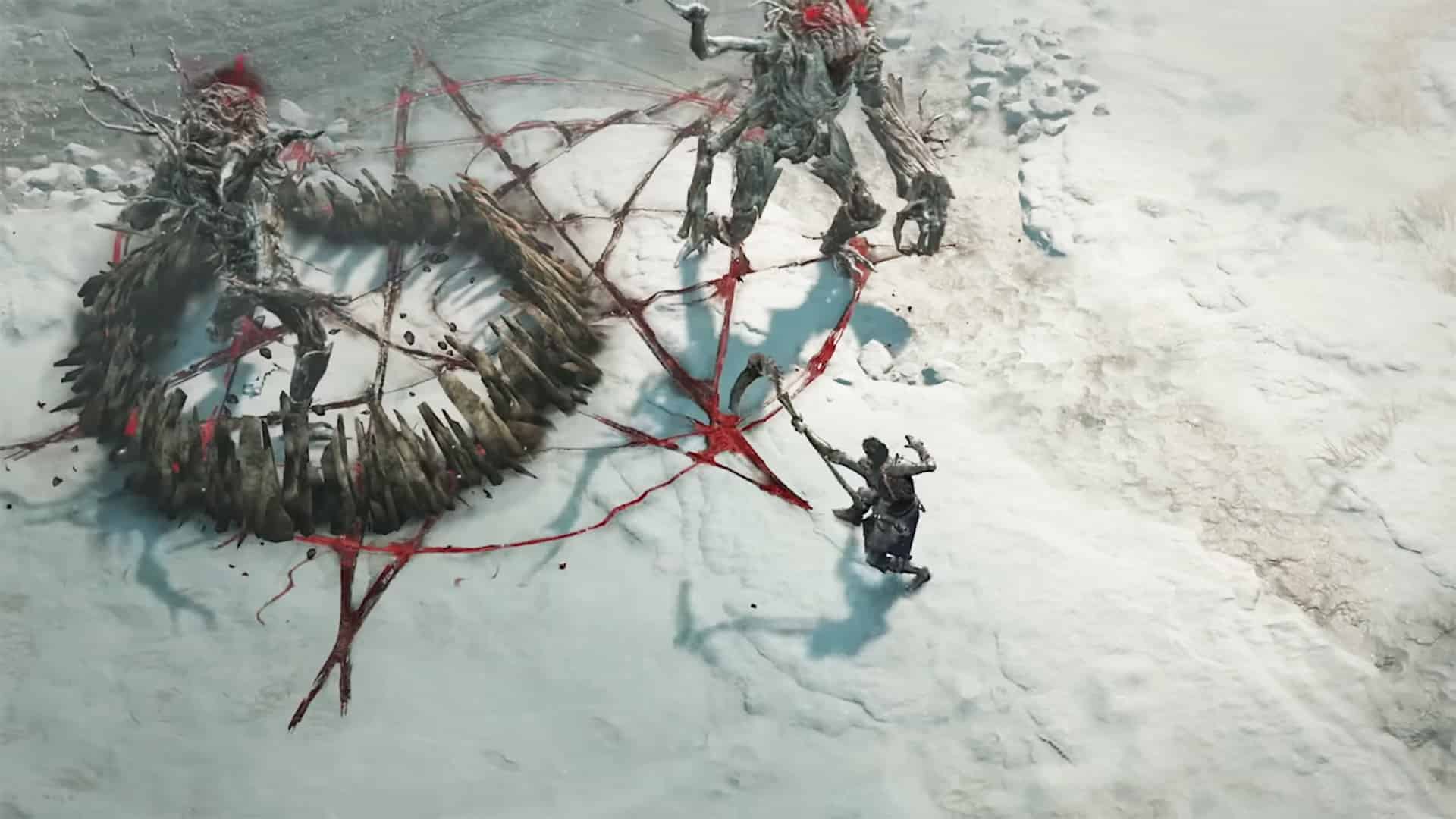 Diablo 4 best Necromancer build: An image of a player who is fighting enemies as the Necromancer.