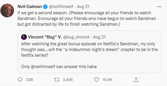 The Sandman Season 2 Renewal Tweets From Creator Neil Gaiman - 1