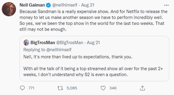 The Sandman Season 2 Renewal Tweets From Creator Neil Gaiman - 2